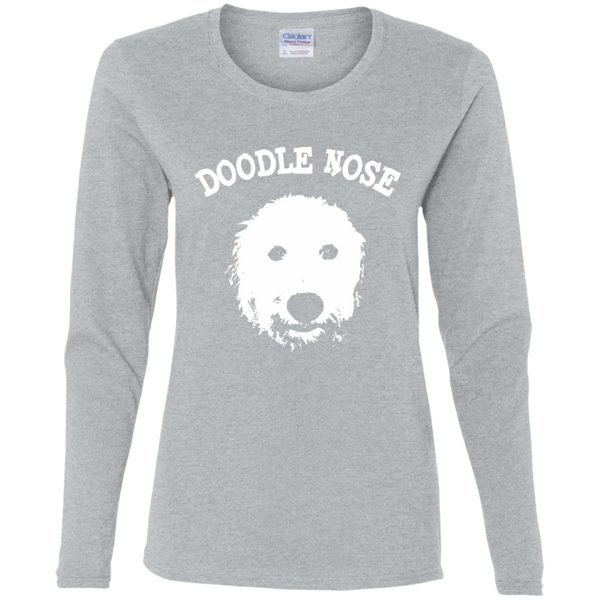 Doodle Nose - Gildan Ladies' LS T-Shirt