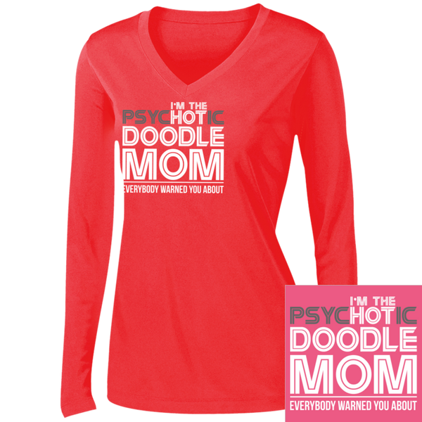 Hot Doodle Mom - Ladies Long Sleeve V-Neck