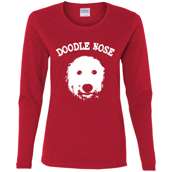 Doodle Nose - Gildan Ladies' LS T-Shirt