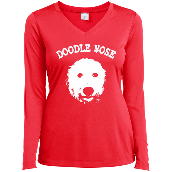 Doodle Nose - Ladies Long Sleeve V-Neck