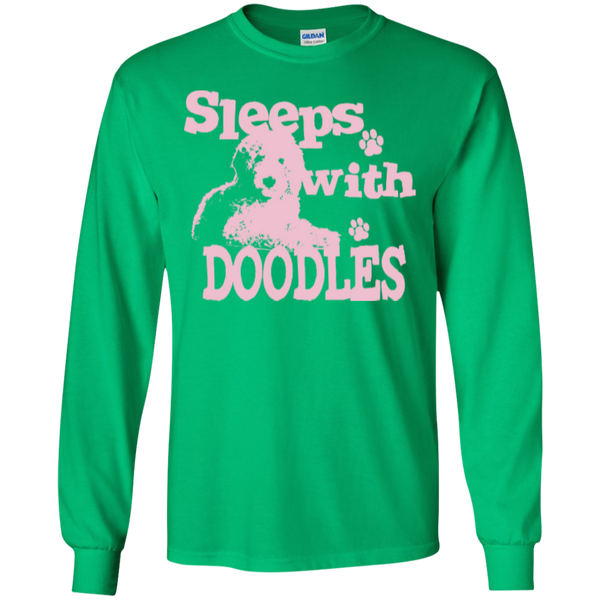 Sleeps With Doodles (Pink) - Gildan Long Sleeve T-Shirt