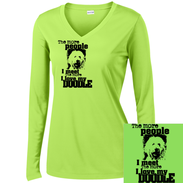 I Love My Doodle - Ladies Long Sleeve V-Neck