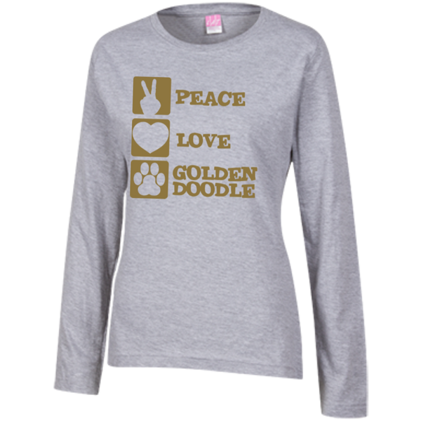 Peace Love Goldendoodle - Ladies Long Sleeve T-Shirt