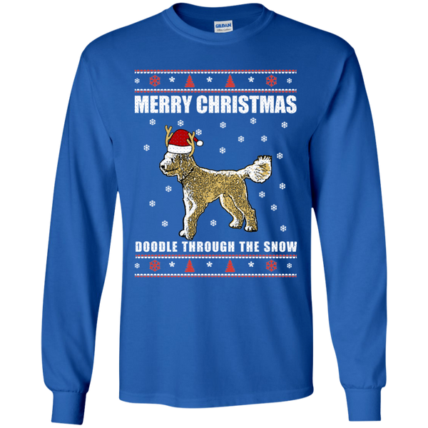 Doodle Through The Snow (Christmas Sweater) - Gildan LS T-Shirt