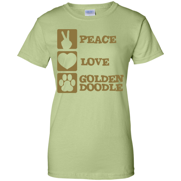 Peace Love Goldendoodle - Gildan Ladies T-Shirt
