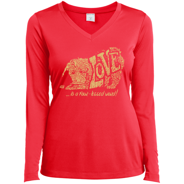 Love Is a Four Legged Word - Ladies Long Sleeve V-Neck