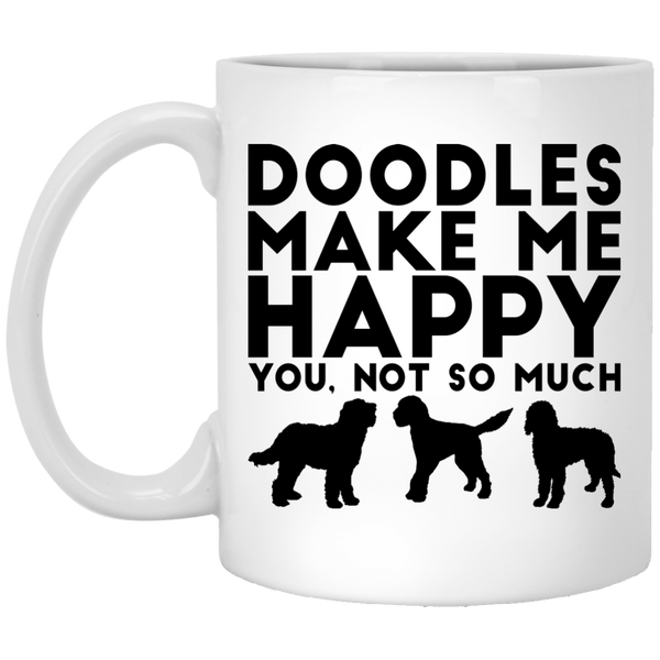 Doodles Make Me Happy Mug (11 oz. White)