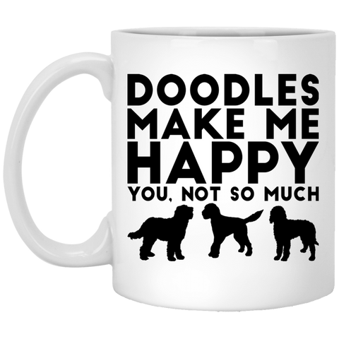 Doodles Make Me Happy Mug (11 oz. White)