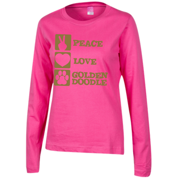 Peace Love Goldendoodle - Ladies Long Sleeve T-Shirt
