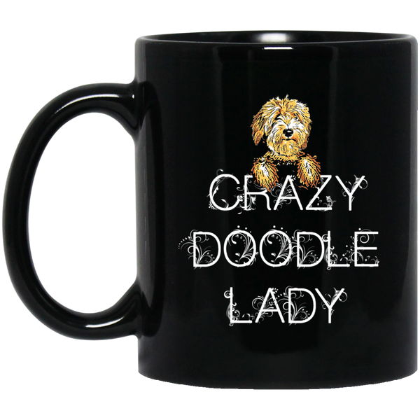 Crazy Doodle Lady Mug (11 oz. Black)