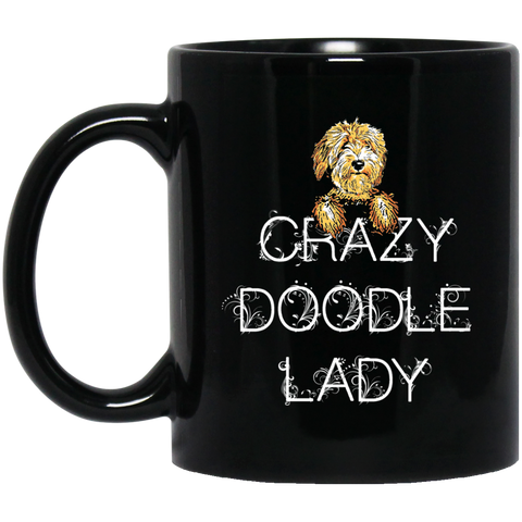 Crazy Doodle Lady Mug (11 oz. Black)