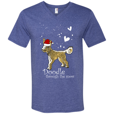 Doodle Through The Snow - Men's V-Neck T-Shirt