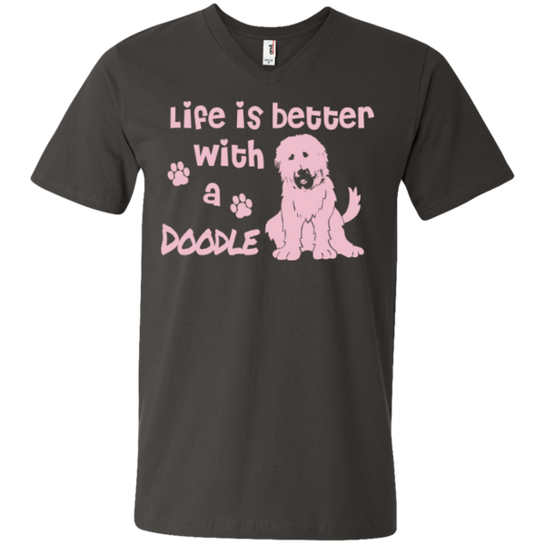Life Is Better With A Doodle (Pink) - Men's V-Neck