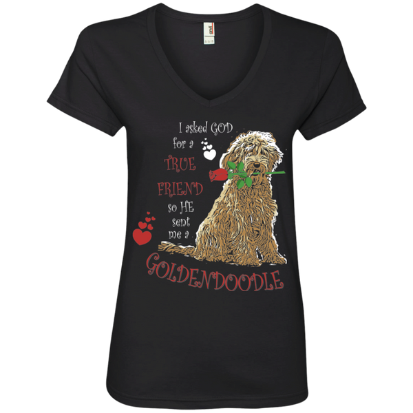 God Sent Me a Goldendoodle - Ladies' V-Neck