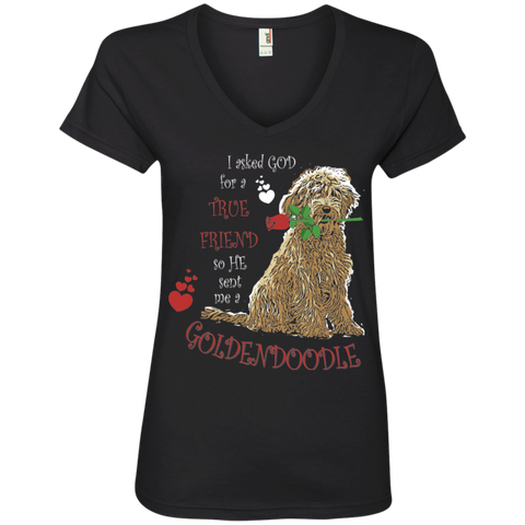 God Sent Me a Goldendoodle - Ladies' V-Neck