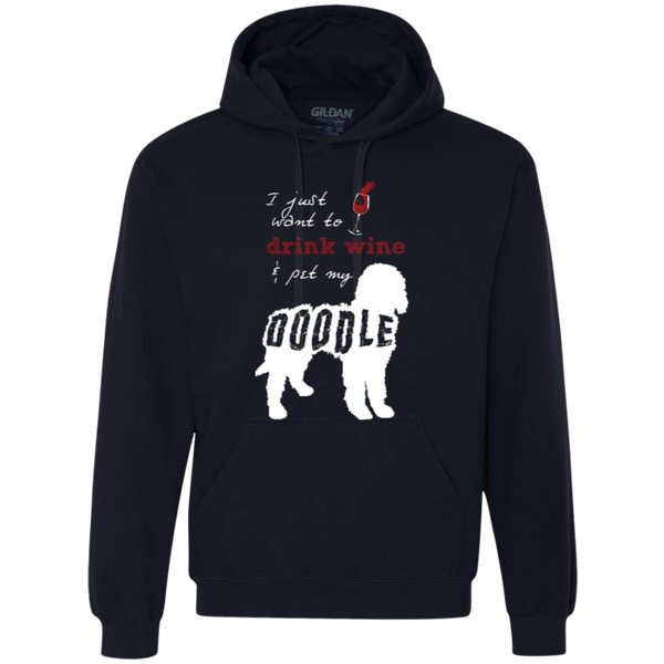 Drink Wine And Pet My Doodle - Gildan Heavyweight Fleece Sweatshirt