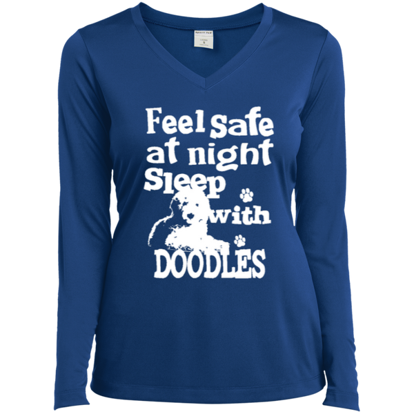 Feel Safe At Night - Ladies Long Sleeve V-Neck