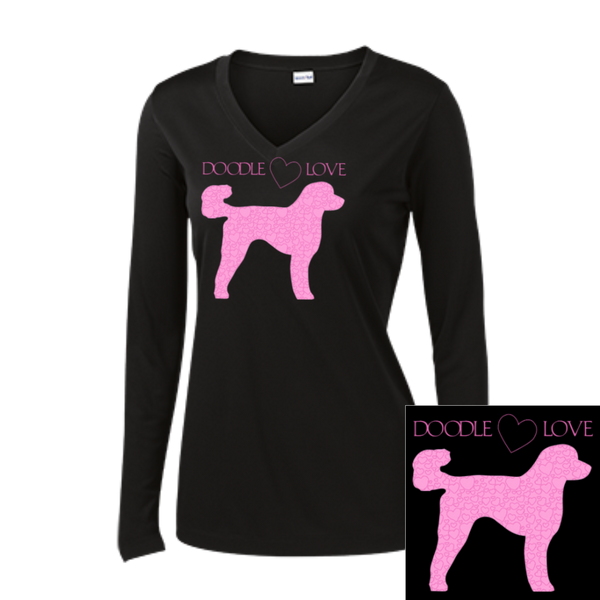 Doodle Love - Ladies Long Sleeve V-Neck