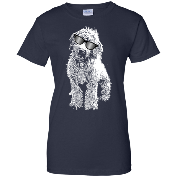 Doodle With Glasses - Ladies Gildan T-Shirt