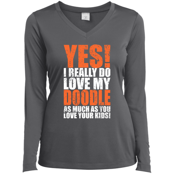 Really Love My Doodle - Ladies Long Sleeve V-Neck