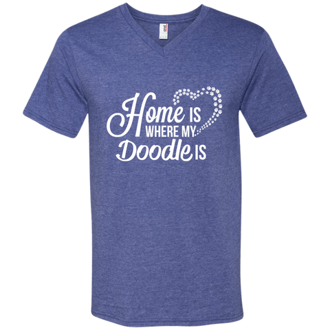 Home Is Where My Doodle Is - Men's V-Neck T-Shirt