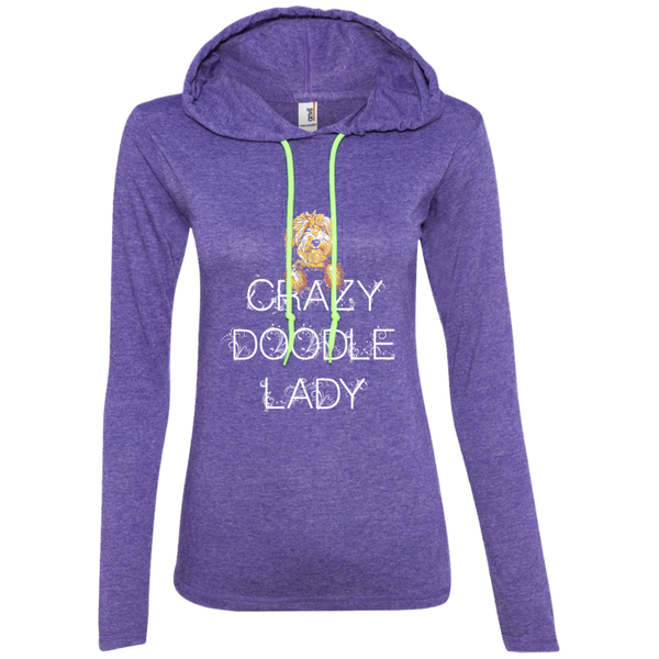 Crazy Doodle Lady - Ladies' LS T-Shirt Hoodie