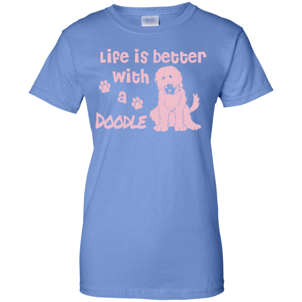 Life Is Better With A Doodle (Pink) - Gildan Ladies T-Shirt