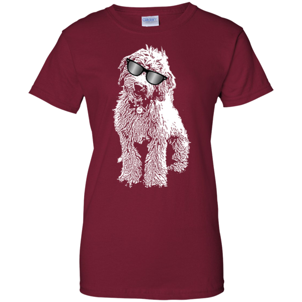 Doodle With Glasses - Ladies Gildan T-Shirt