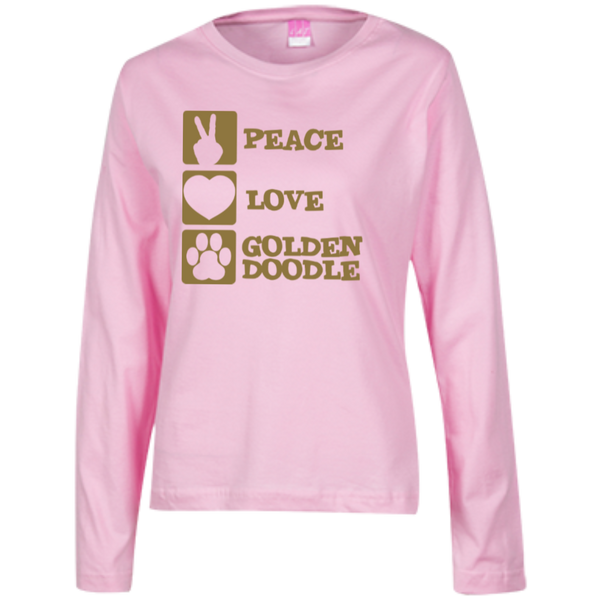 Peace Love Goldendoodle - Ladies Long Sleeve T-Shirt