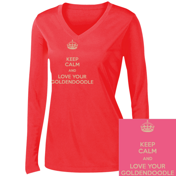 Keep Calm - Ladies Long Sleeve V-Neck