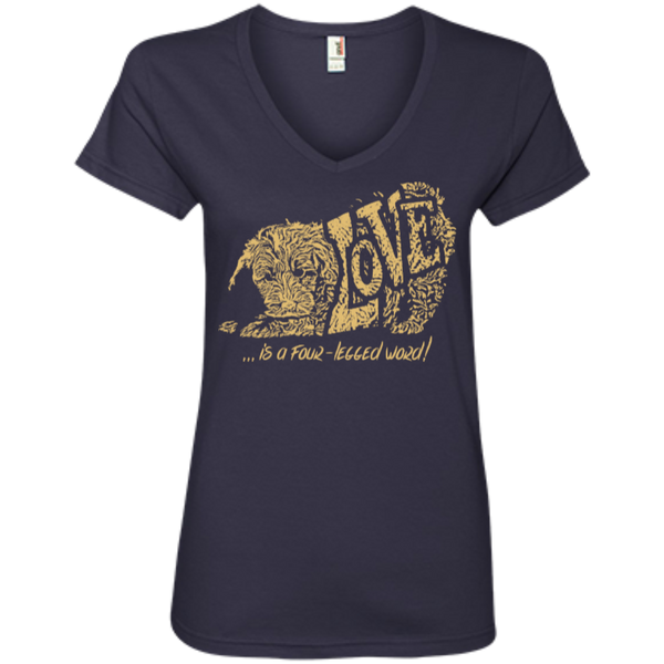 Love Is a Four Legged Word - Ladies' V-Neck