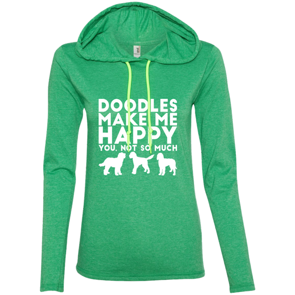 Doodles Make Me Happy - Ladies' LS T-Shirt Hoodie