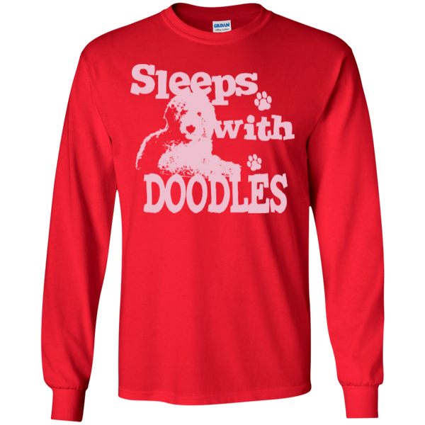 Sleeps With Doodles (Pink) - Gildan Long Sleeve T-Shirt