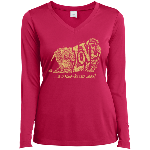 Love Is a Four Legged Word - Ladies Long Sleeve V-Neck