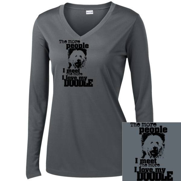 I Love My Doodle - Ladies Long Sleeve V-Neck