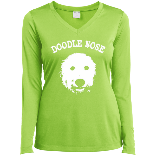 Doodle Nose - Ladies Long Sleeve V-Neck