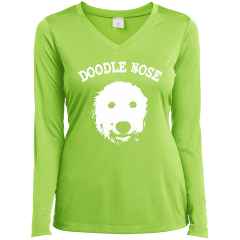 Doodle Nose - Ladies Long Sleeve V-Neck
