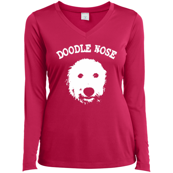 Doodle Nose - Ladies Long Sleeve V-Neck