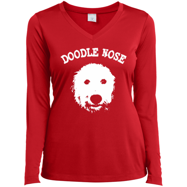 Doodle Nose - Ladies Long Sleeve V-Neck