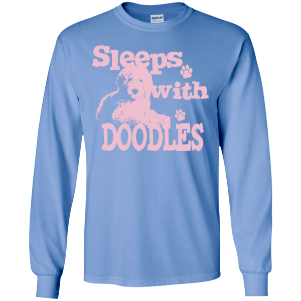 Sleeps With Doodles (Pink) - Gildan Long Sleeve T-Shirt