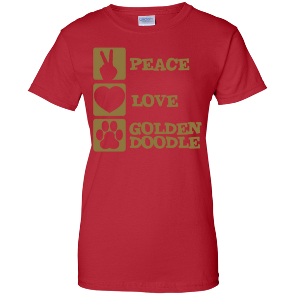 Peace Love Goldendoodle - Gildan Ladies T-Shirt