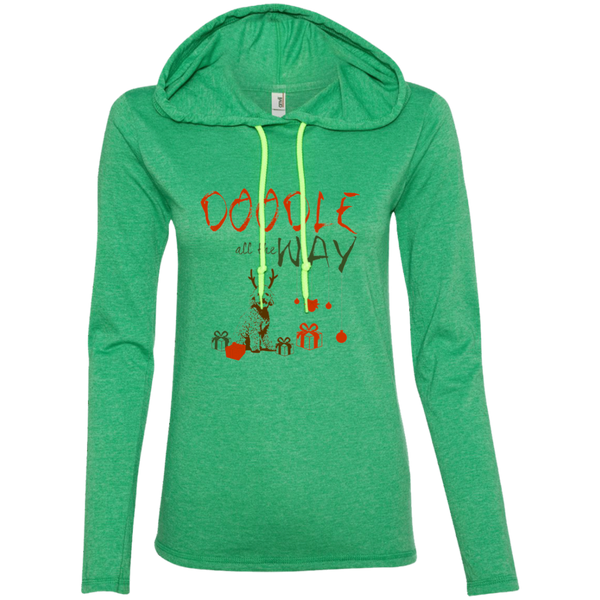 Doodle All The Way - Ladies' LS T-Shirt Hoodie