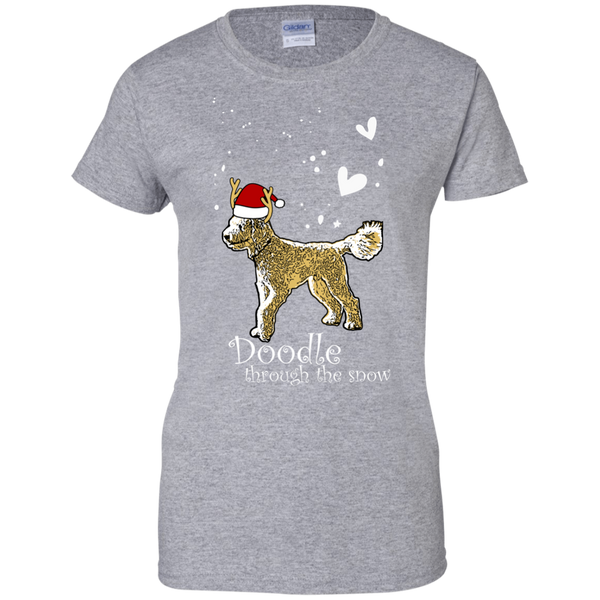 Doodle Through The Snow - Gildan Ladies T-Shirt