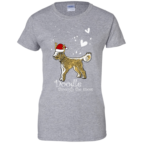 Doodle Through The Snow - Gildan Ladies T-Shirt