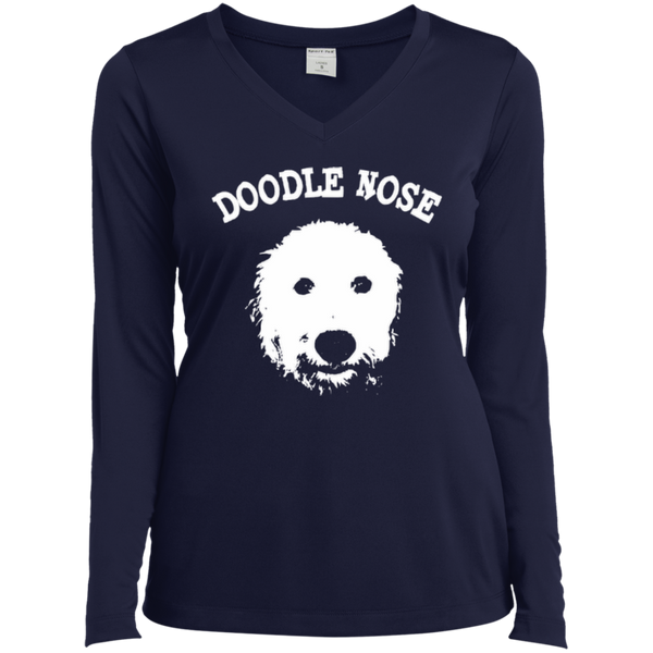 Doodle Nose - Ladies Long Sleeve V-Neck