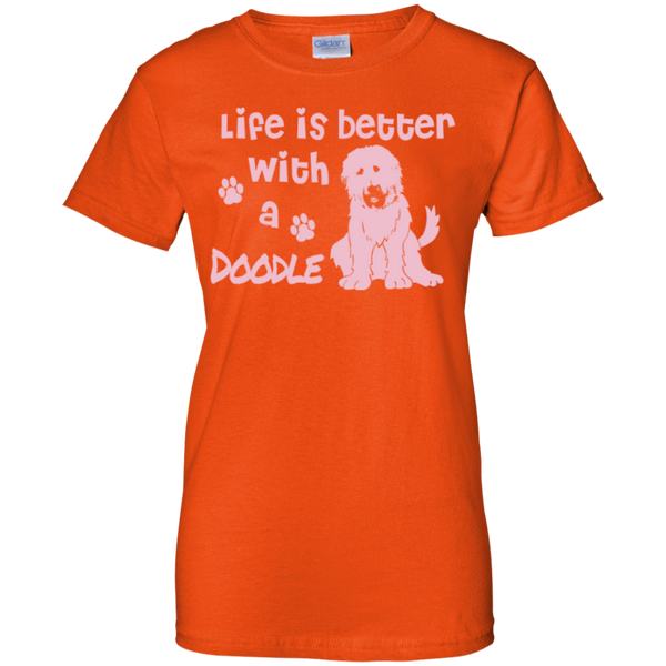 Life Is Better With A Doodle (Pink) - Gildan Ladies T-Shirt