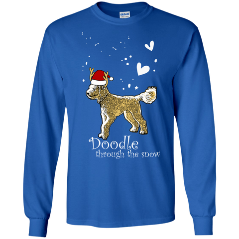 Doodle Through The Snow - Gildan LS Cotton T-Shirt
