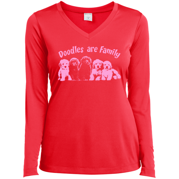 Doodles Are Family - Ladies Long Sleeve V-Neck