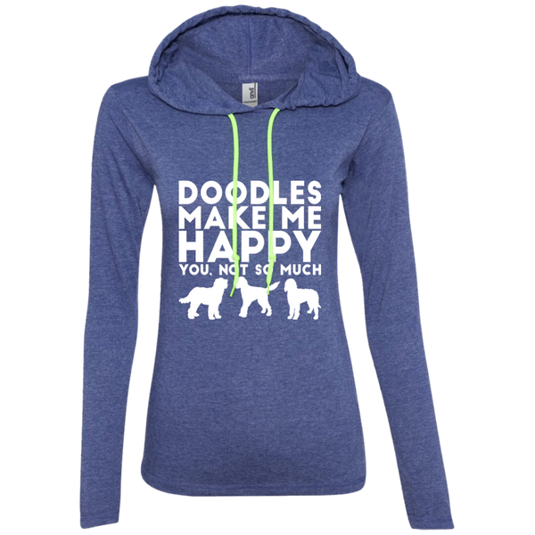 Doodles Make Me Happy - Ladies' LS T-Shirt Hoodie