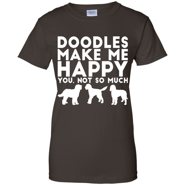 Doodles Make Me Happy - Gildan Ladies' T-Shirt